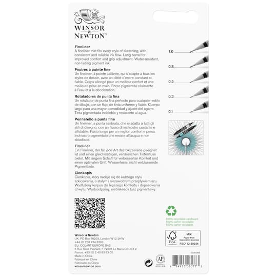 Winsor & Newton™ Fineliners Black Pen Set